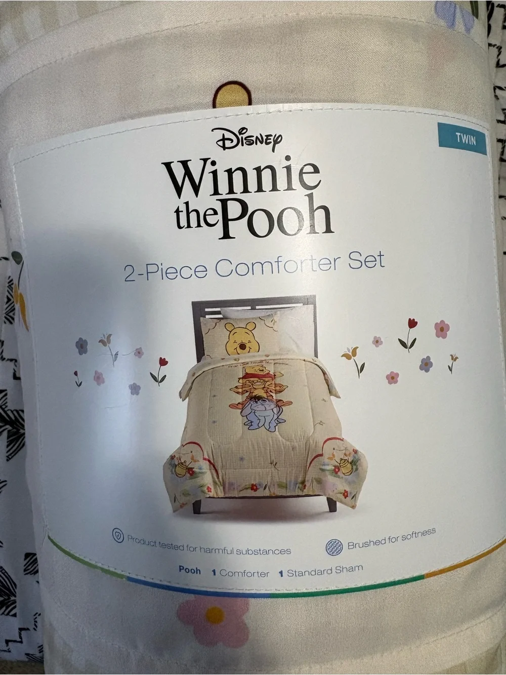 Disney Cream Pooh Stack Comforter Set with Pastel Accents